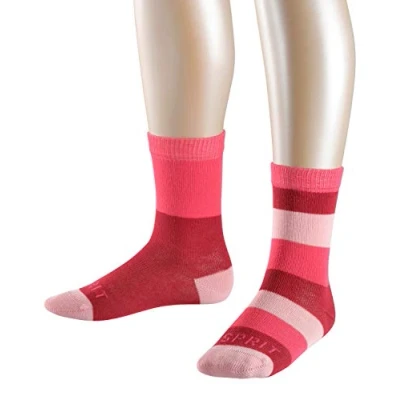 Abbildung von ESPRIT Unisex Kinder Block Stripe 2 Pack K SO Hausschuh Socken, Rot (Cherry Red 8518), 39 42 (2er Pack)