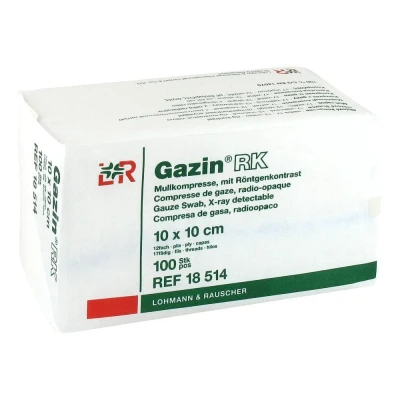 Abbildung von Gazin Kompressen 10x10cm 12fach unsteril mit RK