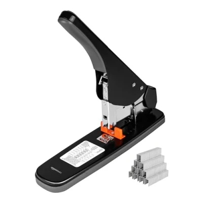 Abbildung von Amazon Basics Profi Heftgerät, müheloses Heften, 210 Blatt, Schwarz
