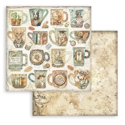 Abbildung von Stamperia Scrapbook Sheet for Scrapbooking, Albums, Cards, Bullet Journalling and More, Acid Free, Double Sided, Perfect Hobbies, Crafts, Gifting (Alterego, Cups) (30.5 x 30.5cm)