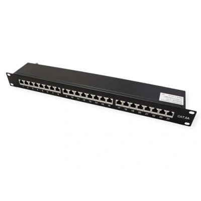 Abbildung von VALUE Kat.6A (Class EA) 19&quot; Patchpanel, 24 P, geschirmt, schwarz