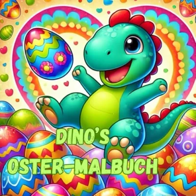 Abbildung von Dino&#039;s Oster Malbuch: perfektes Ostergeschenk, Dino Ausmalbuch für Kleinkinder ab 2 Jahre, 31 verschiedene Motive, Mitbringsel Ostern