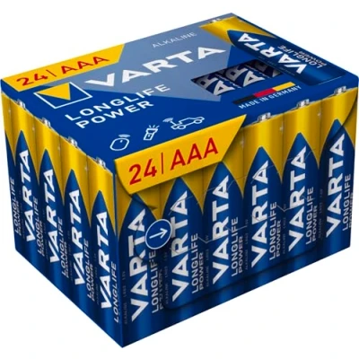 Abbildung von VARTA Batterien AAA, 24 Stück, Longlife Power, Alkaline, 1,5V, Cube, ideal für Spielzeug, Funkmaus, Taschenlampen, Verpackung zu 90% recycelt, Made in Germany