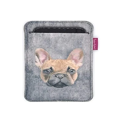 Abbildung von Bertoni Handytasche aus Filz kompatibel mit iPhone 13/13 Pro/12/12 Pro/11/11 Pro/X/XR/XS, Galaxy S21/S20/S10/S9/S8/A40 Phone Cover Hund Design Handyhülle Smartphone Tasche (Titus)