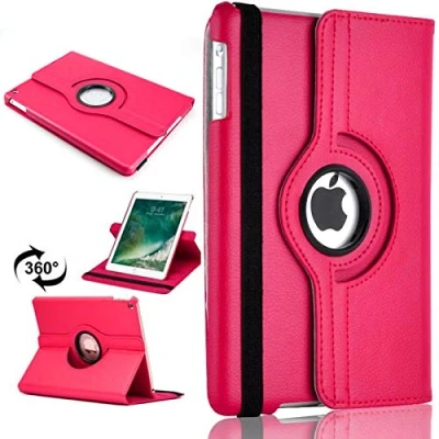 Abbildung von TechDealsUK Für iPad Mini 4 2015 5 2019 360 Leder Drehbare Stand Hülle Folio Cover Rosa