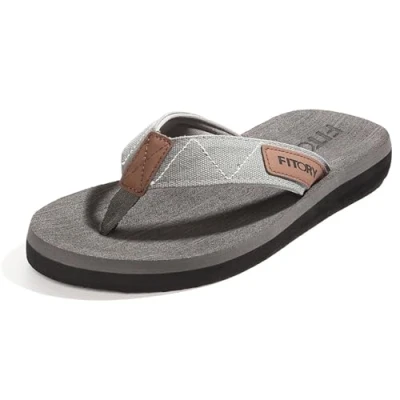 Abbildung von FITORY Herren Flip Flops Beach Sandalen Surfen Zehentrenner Sommerschuhe, Grau, 46 EU