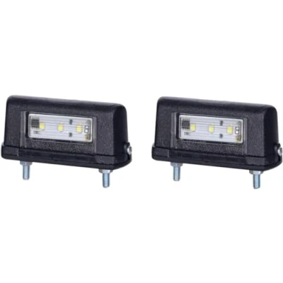 Abbildung von BUL BARS 2 x LED Kennzeichenleuchte 12V 24V mit E Prüfzeichen Nummernschildleuchte Kennzeichenbeleuchtung Kennzeichen Auto SMD Rück Hinten Paar LKW PKW KFZ