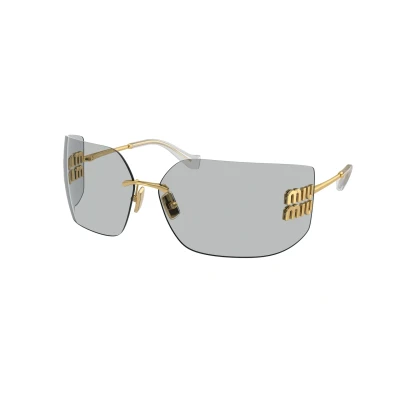 Abbildung von Miu Damen MU 54YS 5AK30B Gläser SONNENBRILLEN Metall Gold Grau Geometrisch Normal