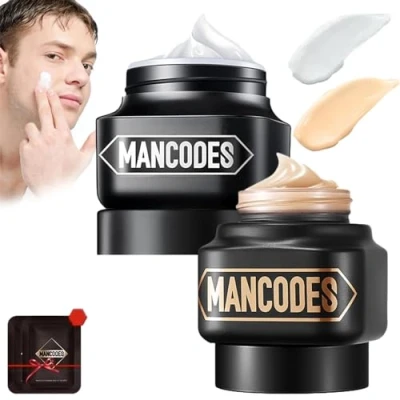 Abbildung von Mancodes Creme, Make up Gesichtscreme, Feuchtigkeitsspendende Concealer Creme Für Männer, Gesichtsfeuchtigkeitscreme Männer (MIX 2 Bottles)