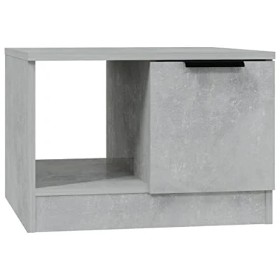 Abbildung von vidaXL Couchtisch mit 2 Fächern Beistelltisch Wohnzimmertisch Kaffeetisch Sofatisch Teetisch Tisch Wohnzimmer Betongrau 50x50x36cm Holzwerkstoff