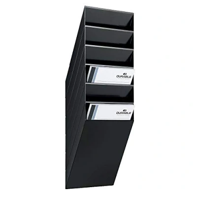 Abbildung von DURABLE FLEXIBOXX Wandprospekthalter DIN A4 hoch 6 Fach schwarz