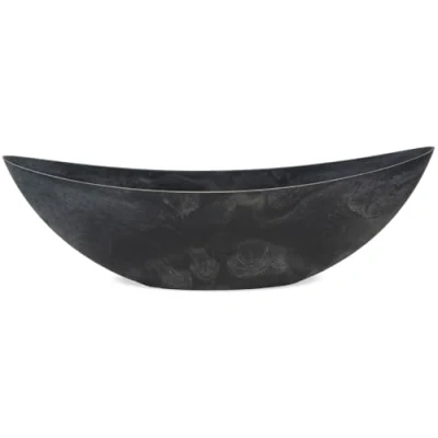 Abbildung von matches21 HOME &amp; HOBBY Blumentopf Große Pflanzschale oval 66 cm für draussen Dekoschale schwarz (1 St), Blumen Schale als wetterfeste Friedhof Grab Schmuck Grabschale