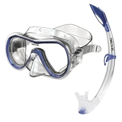 Abbildung von Seac Set Giglio MD Valve, Schnorchelset mit Maske und Schnorchel Wasserausblasventil für Kinder