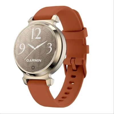 Abbildung von GIOPUEY Armband Kompatibel mit Garmin Lily 2/Claasic/Active, Weiches Silikon [Verschleißfest] [Atmungsaktiv] Ersatzarmband Brown