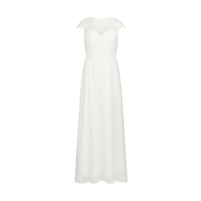 Abbildung von APART langes Hochzeitskleid im Materailmix aus weicher Spitze und Chiffon, Creme, 38