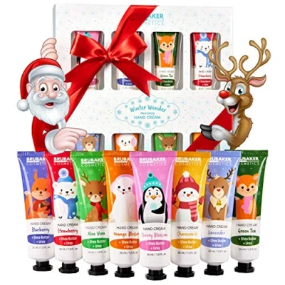 Abbildung von BRUBAKER Handcreme Pflegecreme Geschenkset Winter Wonderland Edition Handpflege Geschenk Set Weihnachten mit Urea und Sheabutter für Frauen Männer, 8 tlg., feuchtigkeitsspendende Handpflegecreme