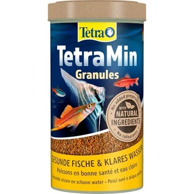 Abbildung von TetraMin Granules langsam absinkendes Fischfutter, ideal für Fische in der mittleren Wasserschicht des Aquariums, 500 ml Dose