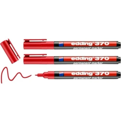 Abbildung von edding 370 Permanentmarker, 1 mm Rundspitze, (Rot, 3 Stifte)