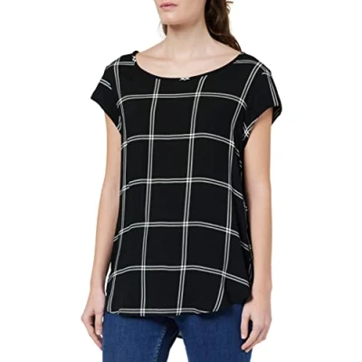 Abbildung von ONLY T Shirt Damen, Black/AOP:346 Window Check, 36
