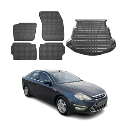 Abbildung von OMAC 2613YPS1 484 Fußmattensatz Gummi, TPE (thermoplastischer Elastomer) 5 schwarz FORD: MONDEO 4 Stufenheck