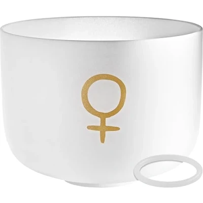 Abbildung von Sonic Energy 12 Zoll Kristallklangschale Venus 221,23 Hz, Ton A3, Stirnchakra Für Yoga, Klangheilung Inkl. Silikonring (PCSB12V)