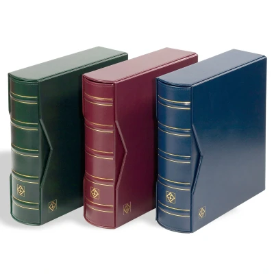 Abbildung von Leuchtturm, Postkarten, Album C6 (gebunden) für 200 Karten (95x130 mm.) mit 50 Blätter, inkl. Schutzkassette Blau Abm: 280x290x86 mm. pro Stk.