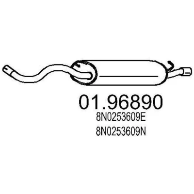 Abbildung von MTS 01.96890 Endschalldämpfer 1390 AUDI: TT Coupe, Roadster