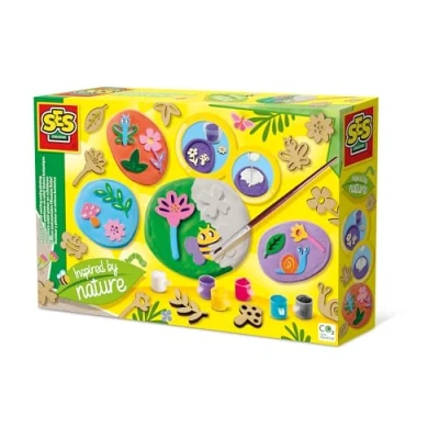 Abbildung von SES Creative 14036 Gips Gießen Bastelset Pflanzen Relief, Natur inspiriertes Kreativset für Kinder