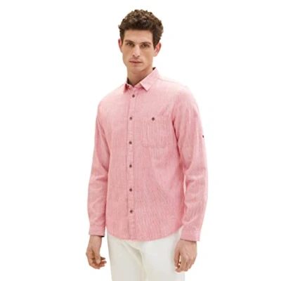 Abbildung von TOM TAILOR Herren 1038456 Hemd, 31774 Red Pinstripe, L