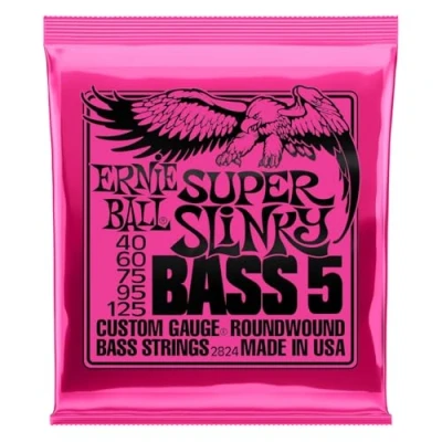 Abbildung von Ernie Ball Super Slinky 5 String Nickel Wound E Gitarrensaiten, Stärke 40 125