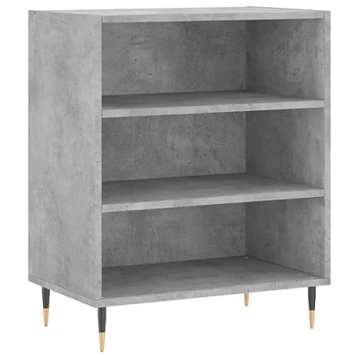 Abbildung von vidaXL Sideboard, Kommode mit viel Stauraum, Highboard Wohnzimmerschrank Eisenbeinen, Schrank Anrichte Beistellschrank, Betongrau Holzwerkstoff