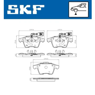 Abbildung von SKF VKBP 81040 E Bremsbelagsatz VOLKSWAGEN: Transporter 5 Bus, Touareg I, Multivan (7HM