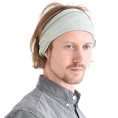 Abbildung von Dünnes Lauf Stirnband Sport Haarband Herren, Bandana Damen Sommer Japanische Mode Lang, Loop Tuch Zum Binden Hellgrau