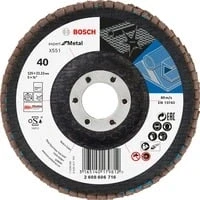 Abbildung von Bosch Professional DIY Fächerschleifscheibe (für Winkelschleifer verschiedene Materialien, bombierte Ausführung, Ø 125 mm, Körnung 40)