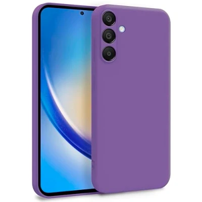 Abbildung von MyGadget Hülle für Samsung Galaxy A35 5G Zweilagige Handyhülle mit Kameraschutz Cover Innenfutter &amp; Silikon außen Lila
