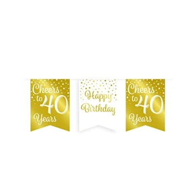 Abbildung von Slinger jubelt 40 Jahre weiß/gold 6m