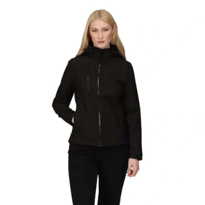 Abbildung von Regatta Professional Damen Women&#039;s Venturer 3 Layer Printable Hooded Softshell Jacket Jacke, Schwarz (Schwarz), 46