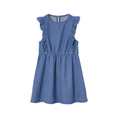 Abbildung von Vertbaudet MIT Volants Jeanskleid für Kinder, Größe: 86, Blue stone