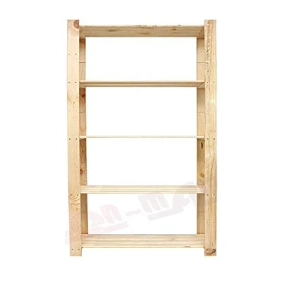 Abbildung von Len Mar.de HOLZREGAL B 28 5 BÖDEN BÜCHERREGAL MASSIVHOLZREGAL KELLERREGAL BÜROREGAL 170x90x40 cm