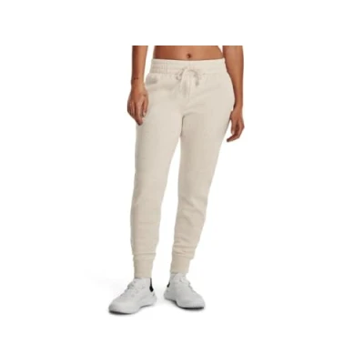 Abbildung von Under Armour Rival Jogger Jogginghose, Damen, Größe: Large, Oatmeal light heather/white