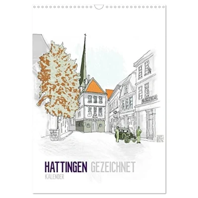 Abbildung von HATTINGEN GEZEICHNET (Wandkalender 2025 DIN A3 hoch), CALVENDO Monatskalender