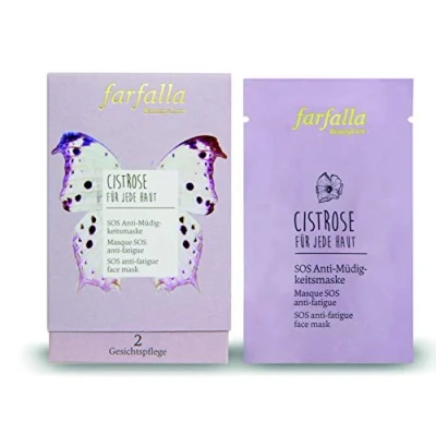 Abbildung von farfalla Cistrose Anti Müdigkeitsmaske 10x7 ml Sofortige Erfrischung Feuchtigkeit &amp; Elastizität Strahlender Teint 100% zertifizierte Naturkosmetik