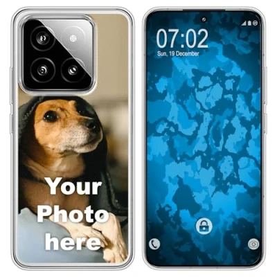 Abbildung von PhoneNatic personalisierte Handyhülle für Xiaomi 14 Custom Case in transparent zum selbst gestalten mit eigenem Foto Bild Text individuell