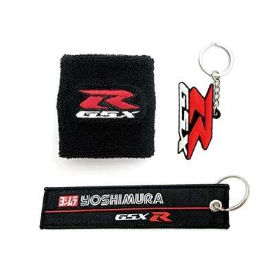 Abbildung von Motorrad 3d gsx r Logo Frontbremsflüssigkeit Ölbehälter Tankabdeckung Socken &amp; Schlüsselanhänger for GSXR 600 750 1000 1100 1300 K1 K2 (Color : Style 9)