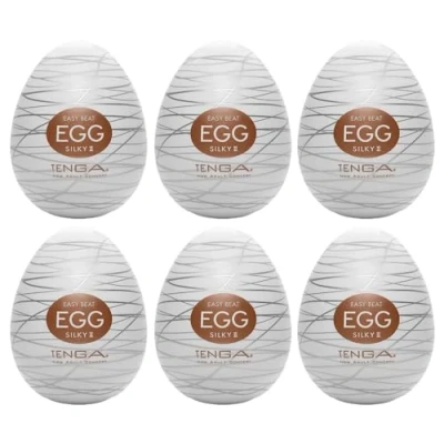 Abbildung von Masturbator „Egg Silky II“ mit neuer Rillenfaden Stimulationsstruktur
