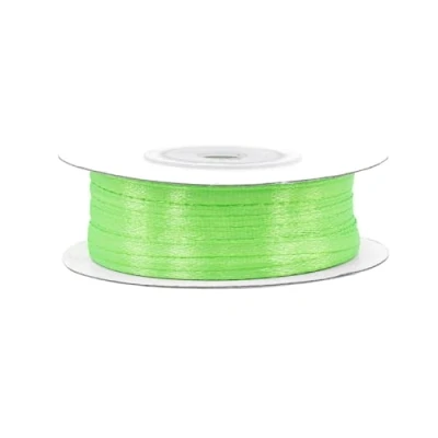 Abbildung von Satinband 3mm x 50m Rolle FARBAUSWAHL in 3/6/12/18/25/38/50/75/100mm farbecht &amp; waschbar Schleifenband für Ostern Geschenkband zum Verpacken Dekorieren Basteln Apfelgrün 555