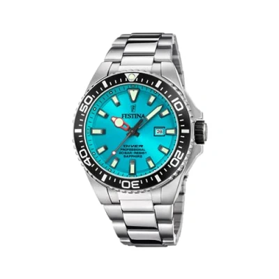 Abbildung von Festina Quarzuhr Herrenuhr Edelstahl silber, (Analoguhr), Herren Armbanduhr rund, Edelstahlarmband Casual