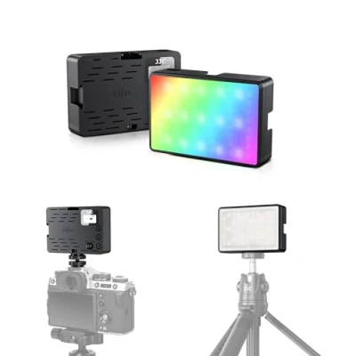 Abbildung von JJC Magnetische RGB Video Leuchte, Timer Licht Panel Vollfarbe, 24 Lichteffekte Fotografie LED Beleuchtung, CRI 95+ 2500 8500K Dimmbar, Tragbare Mini Vlogging Kameraleuchte, 2600mAh Wiederaufladbar