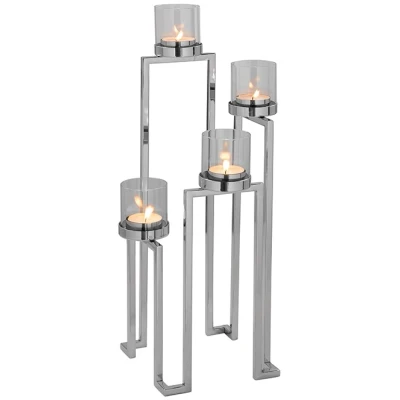 Abbildung von Fink Kerzenhalter &quot;GRANT, Weihnachtsdeko&quot;, (1 St.), aus Edelstahl und Glas, 4 flammig, Adventsleuchter