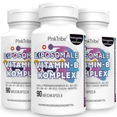 Abbildung von Liposomale Vitamin B Komplex Hochdosiertes Kapseln Mit 9 Vitaminen, Methylisierte Aktivformen, 10 fache Absorption, Ohne Zusätze, 3 Monate Vorrat, 90 Weichkapseln (3er Pack)